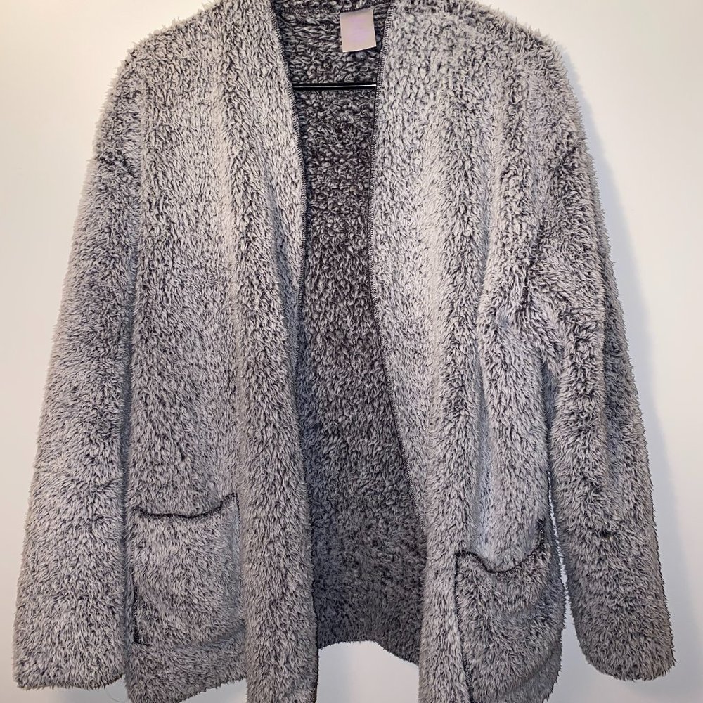 Gray Teddy Cardigan